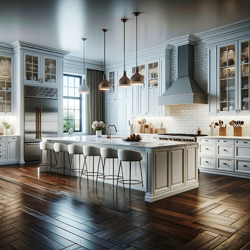SI Construction & Remodeling | Elevating Your Kitchen: The Timeless Elegance of Dark Wood Flooring